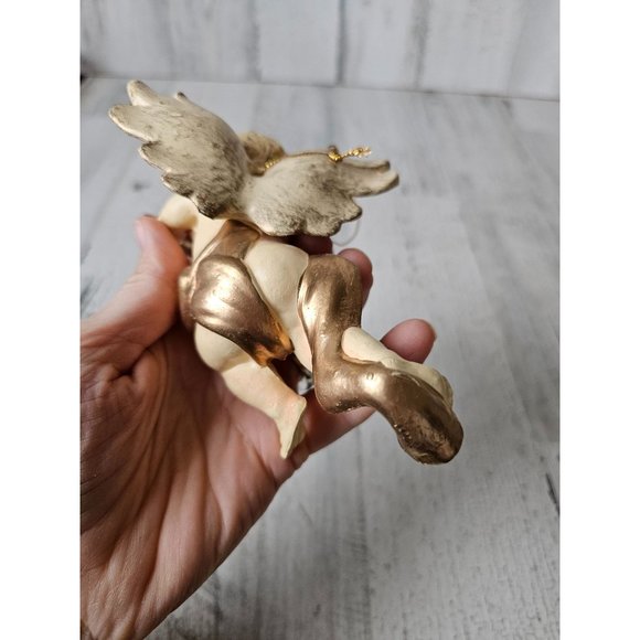 Vintage hanging cherub angel baby musical banjo Xmas Nativity statue religious d - Picture 14 of 14